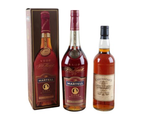 CADENHEAD'S GRANDE CHAMPAGNE COGNACone 70cl bottle and Martell VSOP Medallion cognac, one litre bottle (2)