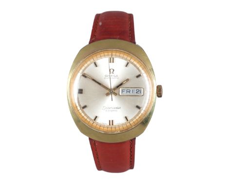 OMEGA SEAMASTER COSMIC: A GOLD-PLATED WRISTWATCHwith automatic movement, the silver dial with gold and black baton hour marke