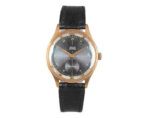 SMITHS ASTRAL: A GOLD-PLATED WRISTWATCHwith manual wind movement, the silver and grey two tone dial with subsidiary seconds d