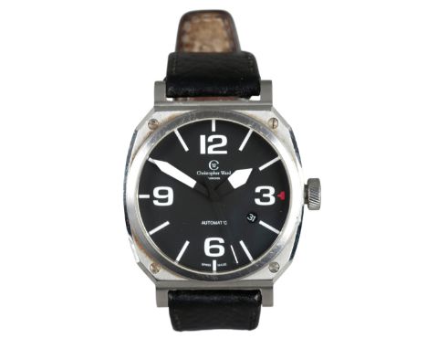 CHRISTOPHER WARD C11 MSL WRISTWATCHwith automatic movement, the black dial with white luminous Arabic and baton numerals and 