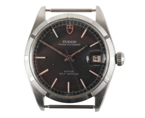 TUDOR PRINCE OYSTERDATE: A STAINLESS STEEL WRISTWATCHwith self-winding movement, the dark blue dial with silver luminous bato