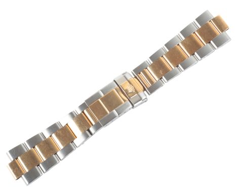ROLEX: A STEEL AND GOLD BI-METAL BRACELET13cm long (c.50.64g)