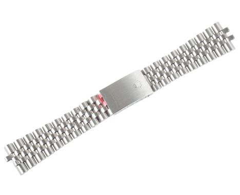 ROLEX: A STAINLESS STEEL BRACELETend link stamped 50, c.15cm long