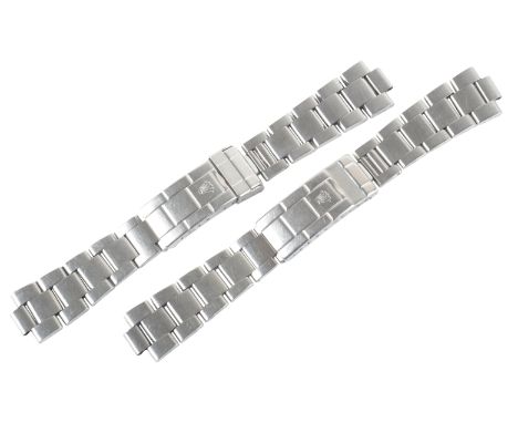 ROLEX: TWO STAINLESS STEEL BRACELETS15cm long (2)