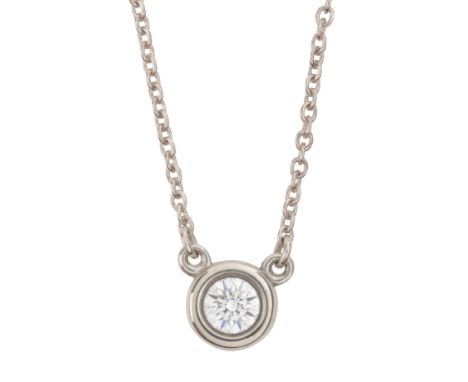ELSA PERETTI FOR TIFFANY & CO.: A DIAMONDS BY THE YARD PENDANT NECKLACEin sterling silver, spectacle-set with a round brillia