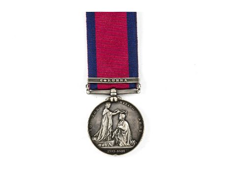 A Royal Artillery Military General Service Medal, having Coruna clasp, awarded to Sergeant G Davis, complete with copies of h