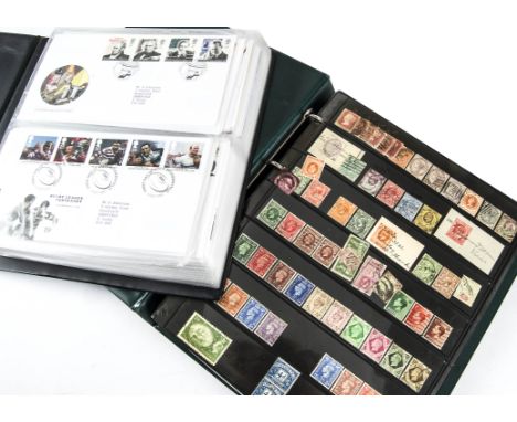 A collection of British stamps and First Day Covers, in four folders, one with Victorian, Edwardian and later examples (4) 