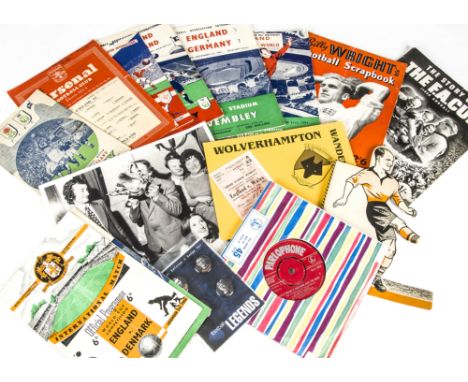 Billy Wright, a collection of Billy Wright memorabilia including Civic Banquet invitation, 1949, including his autograph, Sta
