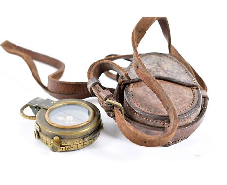 A British 1917 Field Compass, marked F-L, no.77173, together with original leather carry case, also marked 1917 