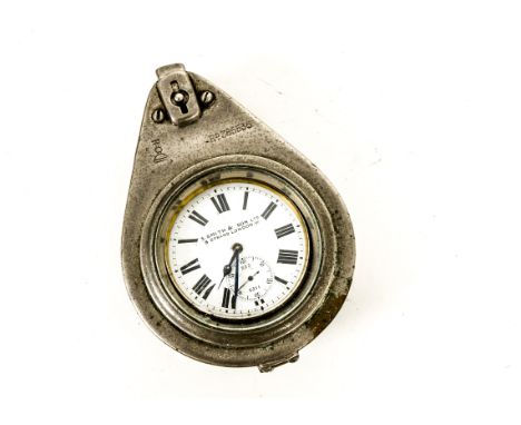 Car clock,  early 20th Century car clock by Smith &amp; Son Ltd, wind up clock in plated dashboard mounting case, does not ap