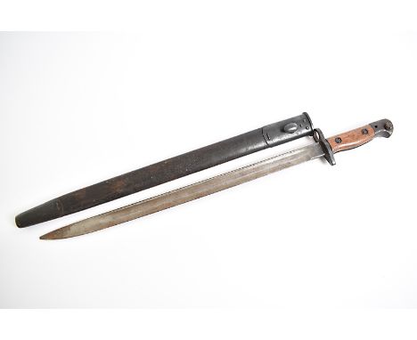 A World War One British 1907 Pattern bayonet by Wilkinson, stamped with crowned GR cipher, '17 and broad arrow to the ricasso