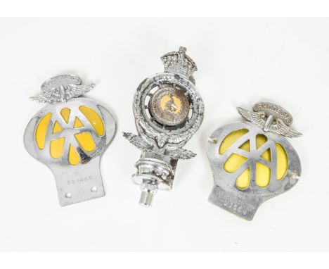 Car Club Badges,   Royal Automobile Club badge and Automobile Association badges - South African and  scarce Rhodesian versio