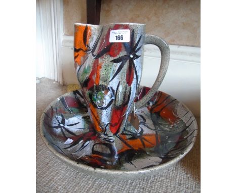 A French Pottery Water Set, having abstract decoration (2)