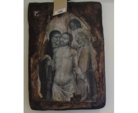 A Religious Print on Board. Christ and Mary Magdalene. 37.5 x 25.5cm.