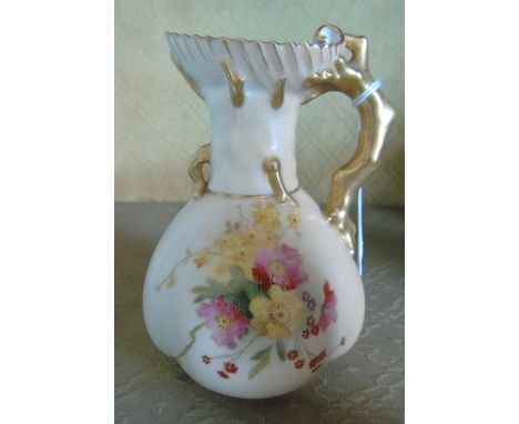 A Royal Worcester Blushware Jug, shape 1507, date code for 1908. 11.5cm.