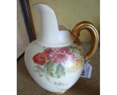 A Royal Worcester Blushware Jug, shape 1094, date code for 1895. 13cm. 