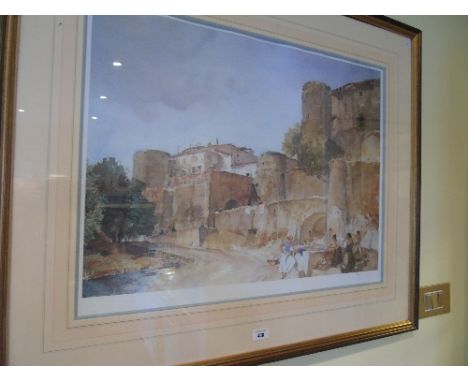 A Limited Edition Coloured Print after Sir William Russell Flint. Numbered 602/850, with blindstamp lower left. 53 x 68cm.