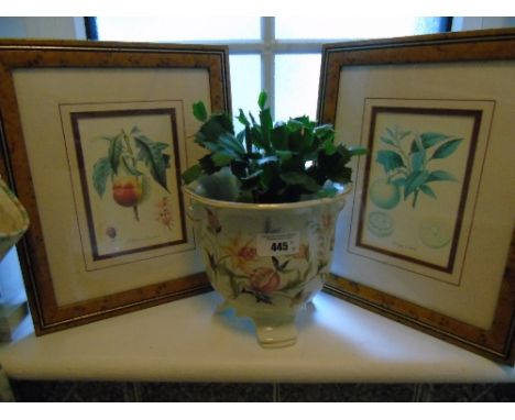 A Royal Winton Footed Jardiniere, together with a pair of 'fruit' prints in attractive frames and a Klitz print (4).