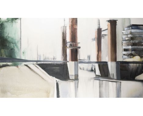 MATTHIAS MEYER1962 Göttingen'WASSERWERK' (1998) Öl auf Leinwand. 84 x 149 cm (R. 87 x 152 cm). Verso: Rückseitig signiert 'Ma