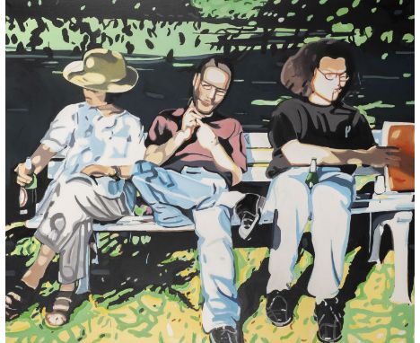 CORNELIUS QUABECK1974 Wuppertal, lebt und arbeitet in Düsseldorf'WERKSPAUSE (MY FRIENDS (SOMETIMES)' (1998) Öl auf Leinwand. 