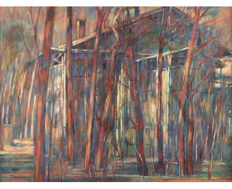 HANNA DABKOWSKA-SKRIABIN1932 Warschau - 2013 Józefów'LANDSCHAFT IN JOZEFOW' (1987) Öl auf Leinwand. 60 x 80 cm (R. 73,5 x 93,