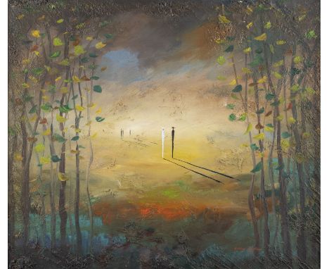ELLING REITAN1949 Trondheim, Norwegen'YIN &amp; YANG LANDSCHAFT, NR. 2' Öl auf Leinwand. 54 x 46 cm (R. 54,5 x 63 cm). Unten 