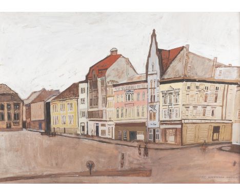 HANNA DABKOWSKA-SKRIABIN1932 Warschau - 2013 JózefówAM MARKTPLATZ (1964)  Mischtechnik auf Papier. SM 42 x 59 cm (R. 62 x 78,