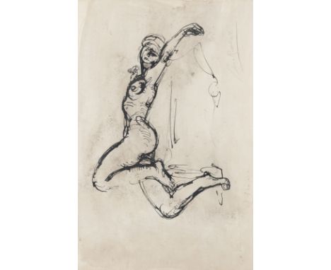 ARNO BREKER1900 Elberfeld - 1991 DüsseldorfLIEGENDER FRAUENAKT (1937) Tusche auf Papier. 31,5 x 48 cm (R. 41 x 60 cm). Unten 