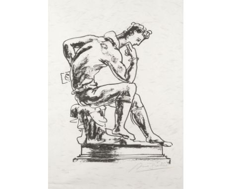 ARNO BREKER1900 Elberfeld - 1991 DüsseldorfPAAR GRAFIKEN ('DER DENKER' / 'DIALOG DER MÄDCHEN', 1978) Lithographie auf Papier.