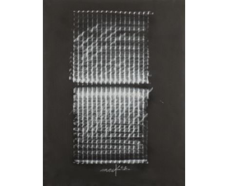 HEINZ MACK1931 Lollar - lebt und arbeitet in Mönchengladbach und auf Ibiza'KONTERRASTER IM LICHT' (1966) Wachskreide auf schw