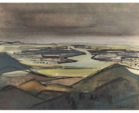KURT LAMBERT1908 Berlin - 1967 HamburgKÜSTE AUF SYLT (1963) Mischtechnik (Aquarell, Gouache und Kohle) auf Papier. SM 47,5 x 