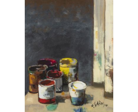 OTTORINO GAROSIO1904 - 1980'MEINE FARBEN' ('I MIO VESE DI COLORE') Öl auf Platte. 40 x 50 cm (R. 75 x 66 cm). Unten rechts si