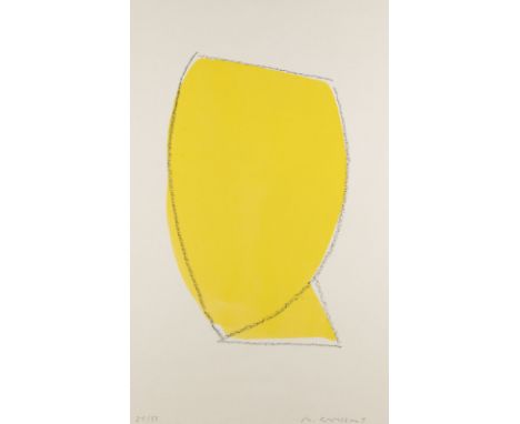 MICHAEL CROISSANT1928 Landau/Pfalz - 2002 MünchenGELBE FORM Farblithografie auf Papier. BM 61,5 x 38 cm, DM ca. 40 x 26 cm (R