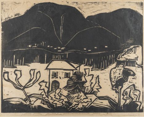 KARL SCHMIDT-ROTTLUFF1884 Rottluff - 1976 Berlin'LAGO MAGGIORE' (c. 1930) Holzschnitt auf feinem Papier. DM 39,1 x 49,8 cm, S