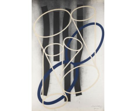 NIGEL HALL1943 Bristol'ZEICHNUNG NR. 599' (1987) Kohle und Gouache auf Papier. SM 99,5 x 70 cm (R. 104,5 x 75 cm). Unten rech