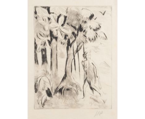 HERMANN MAX PECHSTEIN1881 Zwickau - 1955 Berlin'YALI V (DAS MÄDCHEN AUF DER FLUCHT)' (1923) aus: Willy Seidel, "Yali und sein