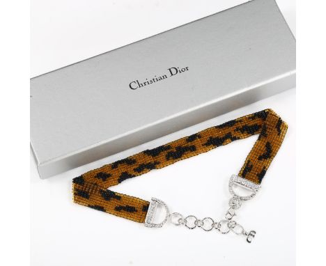 JOHN GALLIANO for CHRISTIAN DIOR - a Vintage Maasai design beadwork choker necklace, length 35cm, 23.7g, boxedNo damage or re