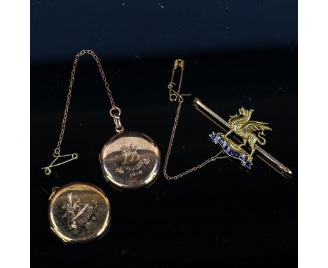 A group of First World War Period jewellery relating to the Buffs (Royal East Kent Regiment formerly the 3rd Regiment of Foot