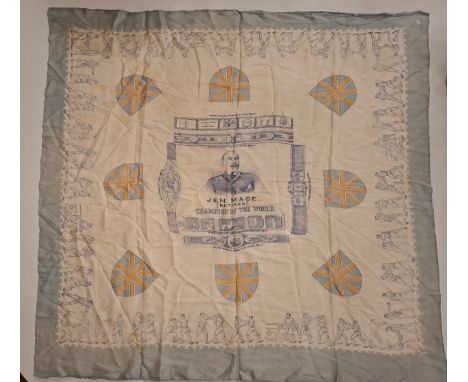 A 19th Century James Mace commemorative silk scarf, aka 'Gypsy' Jem Mace, an English bare knuckle boxer who reigned during th