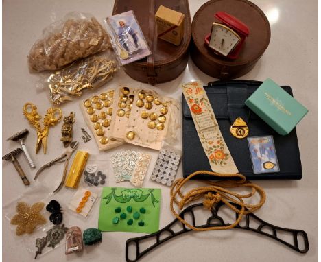 Vintage household collectables to include a navy Mawson Swan & Morgan of Newcastle stationary folio, furnishing braid, partia