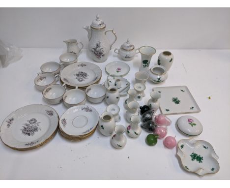A collection of Augarten porcelain to include vases, candlesticks, dishes and other items, and a Rosenthal coffee service Loc