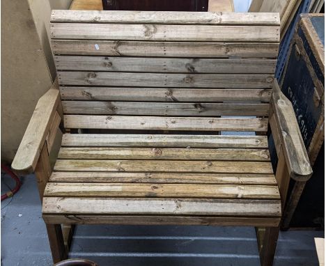 A garden slat back rocking bench Location: GRIf there is no condition report shown, please request