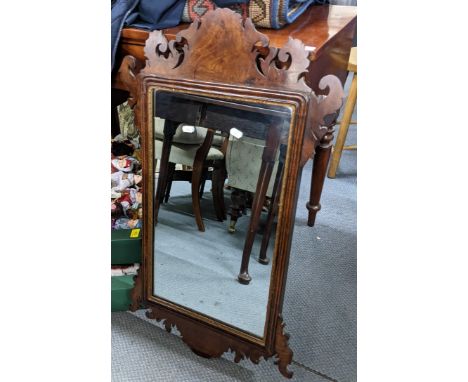 An early 20th century mahogany Chippendale style wall hanging mirror 84.5cm h x 51cm w Location: A3BIf there is no condition 