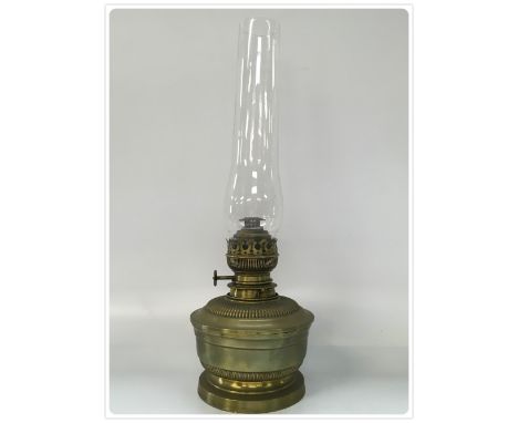 BRASS CENTRAL DRAUGHT OIL LAMP, CIRCA 1920'S (In-house packing unavailable for this lot) 