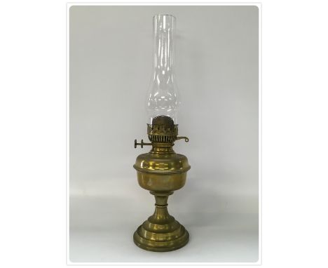 BRASS DUPLEX OIL LAMP, A TYPE USED IN THE KITCHEN (In-house packing unavailable for this lot) 