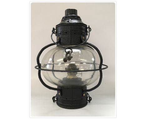 FISHING BOAT DECK LAMP MADE BY STEAM DRIFTER STORES CO. LTD LOWESTOFT. CIRCA 1900 (In-house packing unavailable for this lot)