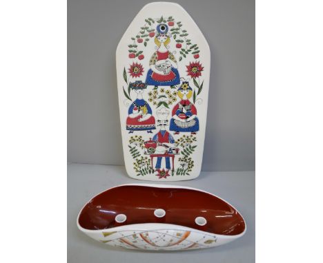 A 1960s Foley's candlestick holder and 1950s Norwegian wall plaque 