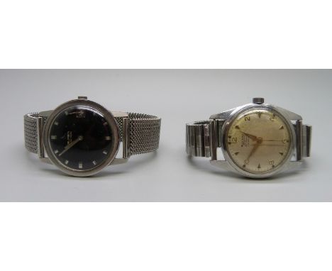 A Rotary wristwatch and a Buren Intra-Matic wristwatch 