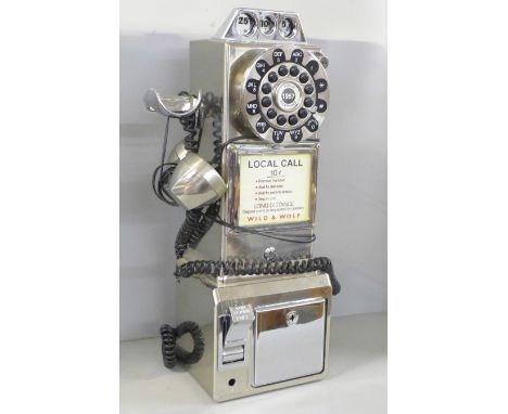 A push button dial wall telephone 