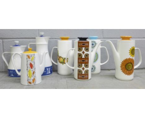 A box of china including 5 Meakin coffee pots and two Royal Worcester coffee pots **PLEASE NOTE THIS LOT IS NOT ELIGIBLE FOR 
